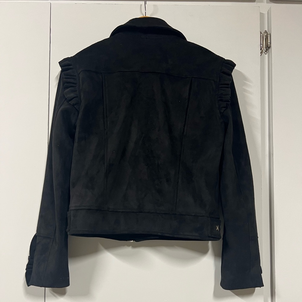 Edgy Black Star-Studded Leather Jacket - Picture 3 of 8